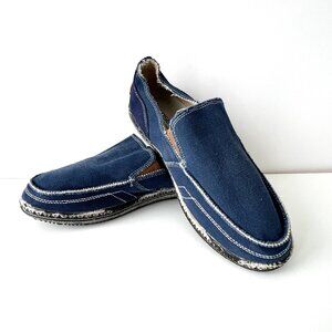 Men's TIOSEBON Soft Blue Canvas Slip Ons, Size 41 EU, 8.5 USA, Cushioned, NWOB